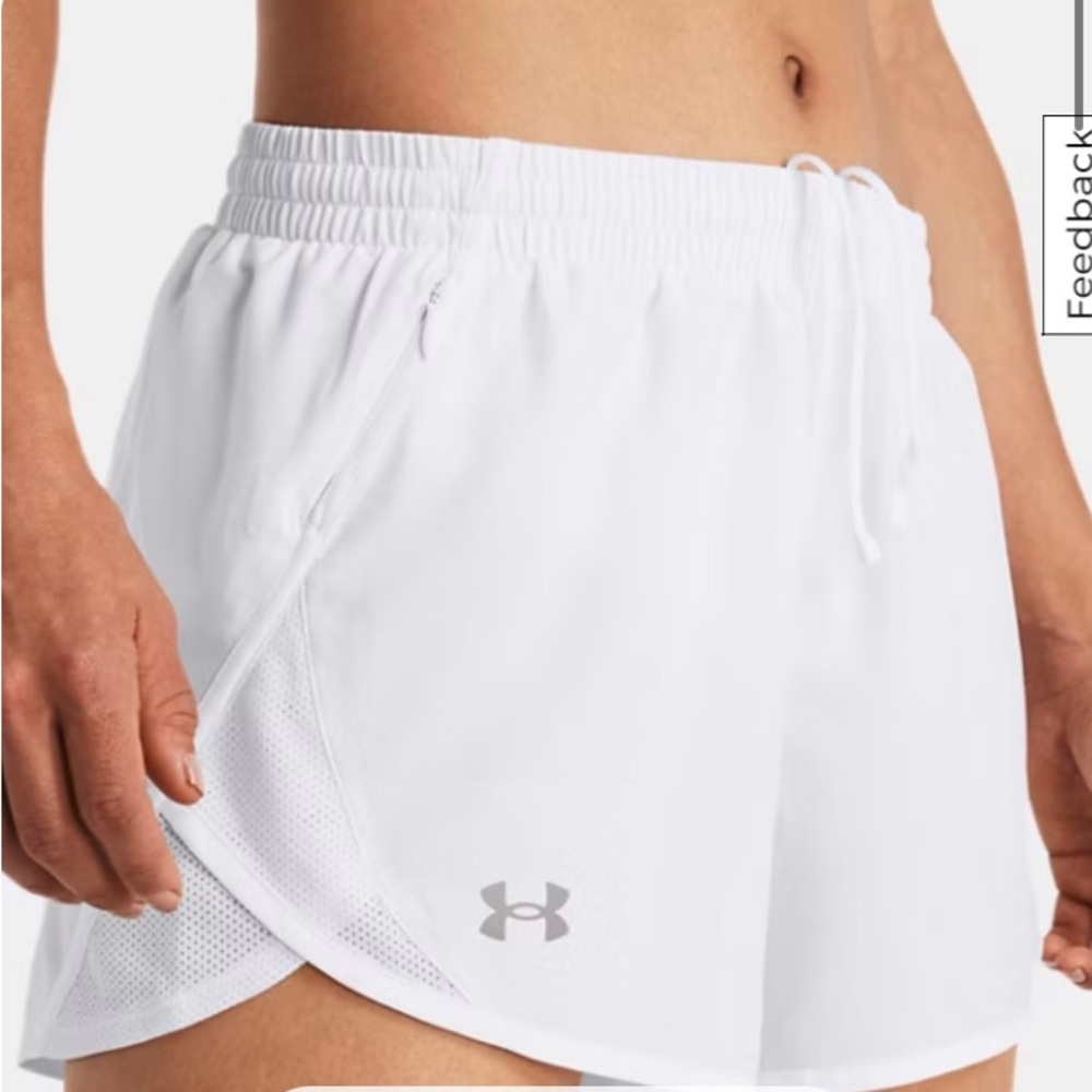 Under Armour White Performance Shorts Fly By 3” women’s size M-NWT